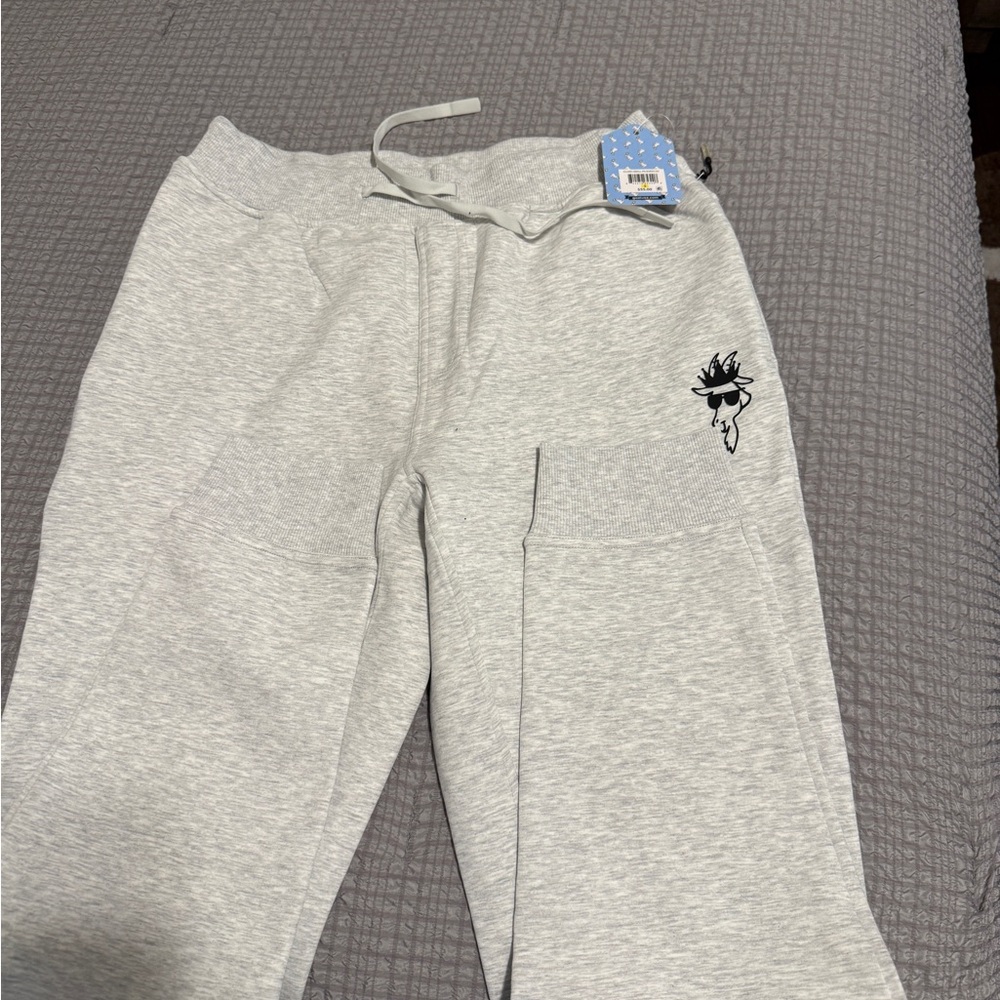 Men's Light Gray Jogger Pants with Cool Patch